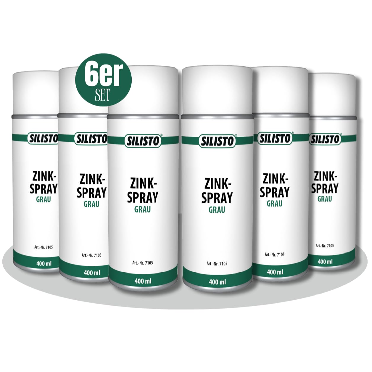 SILISTO Zinkspray 80/81-6x 400ml Dose - Korrosionsschutz für Schweißnähte, Reparaturen & blankes Metall - Metallschutzspray für Zäune, Geländer & Industrieanwendungen