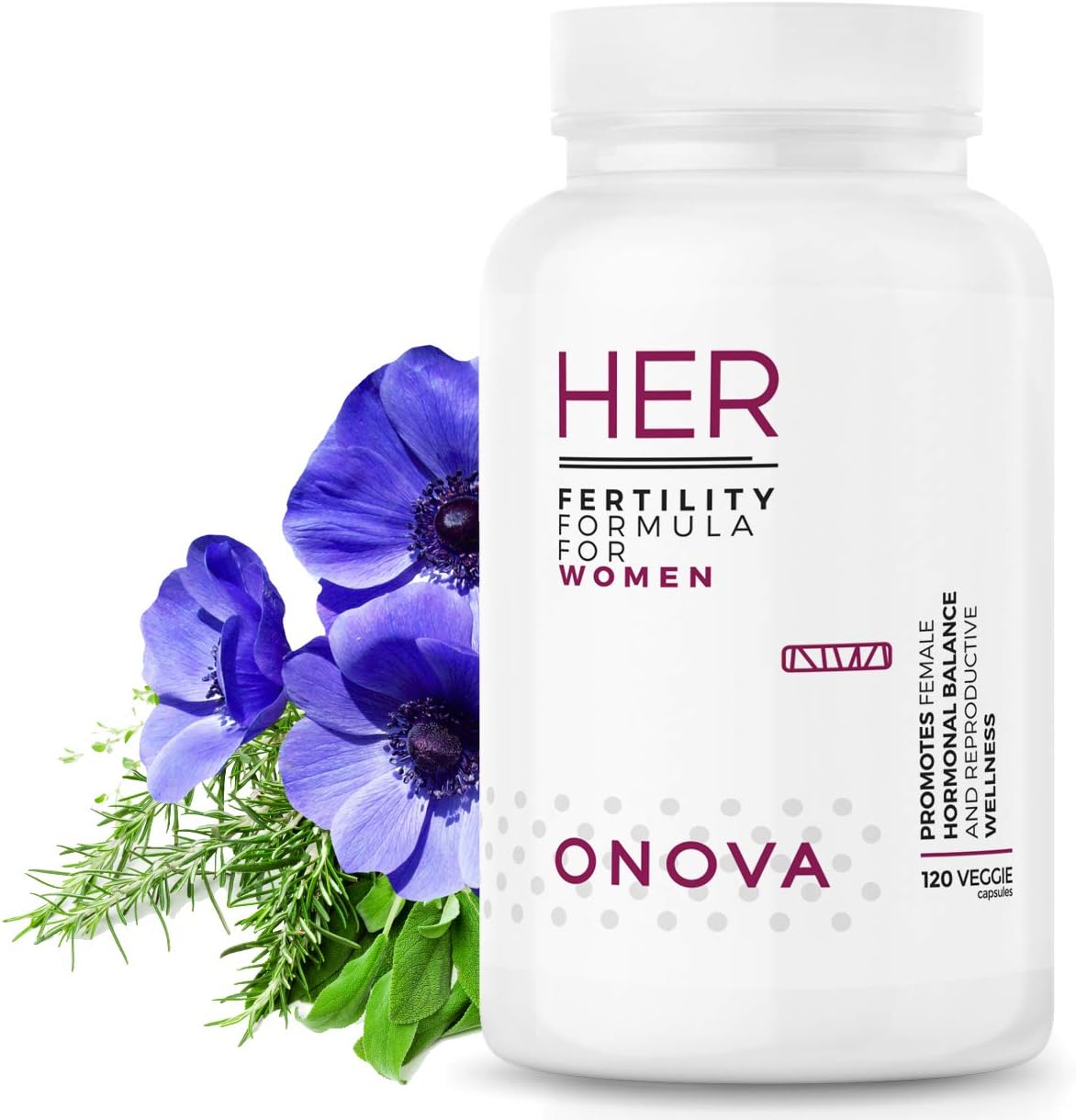 ONOVA Prenatal Fertility Supplement - Regulate Your Cycle, Balance Hormones, Improve Egg Quality, Aid Ovulation, 2000mg Blend of Myo-Inositol for PCOS, Folic Acid, Vitex, CoQ10