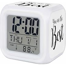 You are The Best Square Digital Alarm Clock, Black Words LED Bedside Clock with Silent Non-Ticking Movement & Adjustable Glow Night Light, Easy to Set for Bedroom, Kids/Teens/Seniors