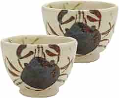 Amazon.co.jp: 美濃焼 「 中垣連次 」 志野織部 蟹 小鉢 ボウル