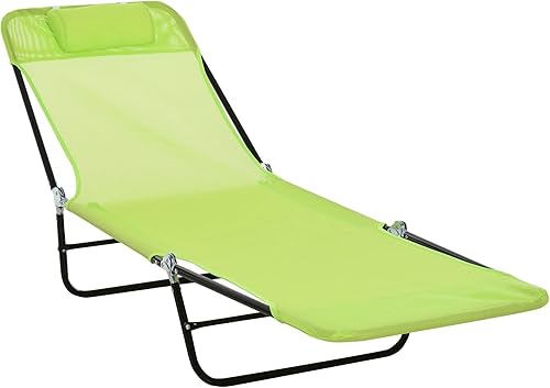 Tumbona reclinable plegable para exteriores, tumbona para playa, patio, piscina, césped, verde