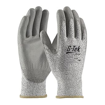 PIP 16-530/S G-Tek Salt & Pepper Grip Gloves with HPPE Fiber, S Size Pack of 12,Grey