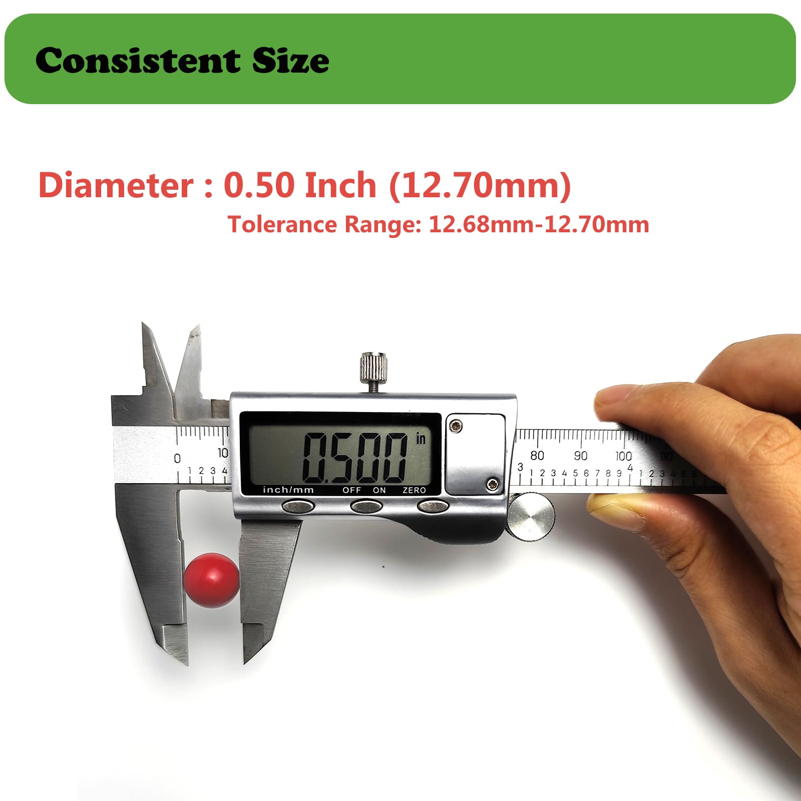 Timbocca 50 Cal Ammo Balls for tr50, Solid Nylon Balls for Umbrex T4E TR50 HDP50 HDR50 Revolver, Reusable Hard Self Defense Plastic Projectiles Fit Training Air Pistol Paintballs Gun - Black (Red)