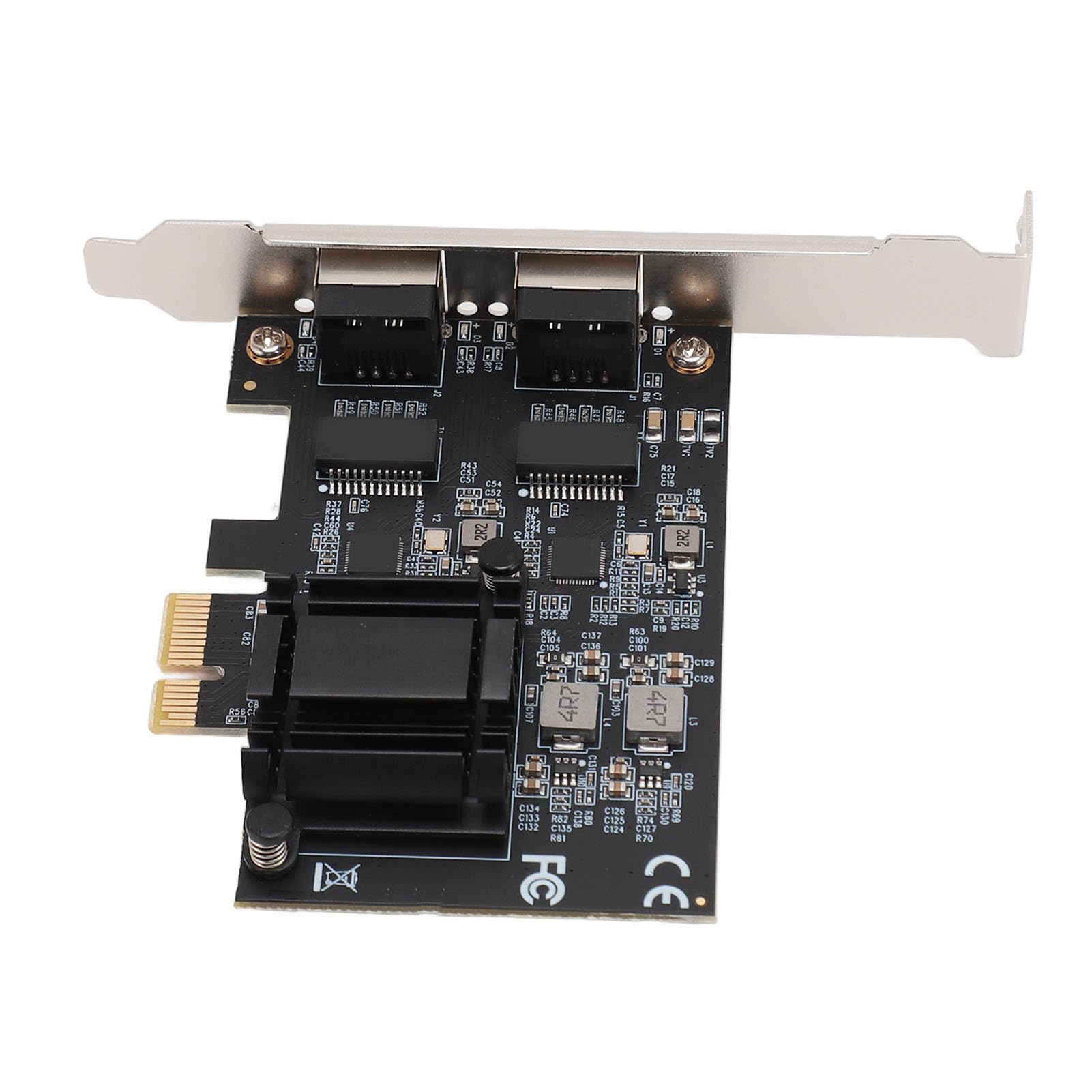 Karta Sieciowa PCI Express, 2,5G, 1000 Mb/s, 100 Mb/s RJ45 Dwuportowa Karta Sieciowa Gigabit Ethernet, Układ RTL8125, Automatyczne Wykrywanie Zasilania, dla Systemu