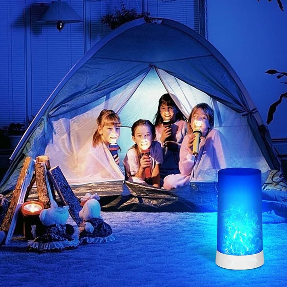 LED-Flamme Lampe mit Fernbedienung, Timer | Flammenlicht für Tischkamin | USB-wiederaufladbar | LED-Kerzen Nachtlicht mit Flammeneffekt | Flackerndes Licht wie Feuer für Weihnachten, Halloween