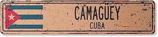 CAMAGOEY Cuba Vintage Aluminum Street Sign Cuban Flag City Country Road Rustic Metal tin Wall Gift | Indoor/Outdoor | 24