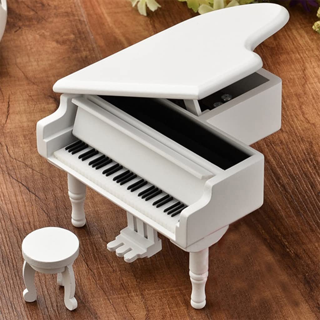 Pozytywka Pozytywka Prezent Piano Music Box z taboret drewniane pudełka muzyczne prezent na Boże Narodzenie/Urodziny/Walentynki Muzyczna Szkatułka pozytywka ozdoba