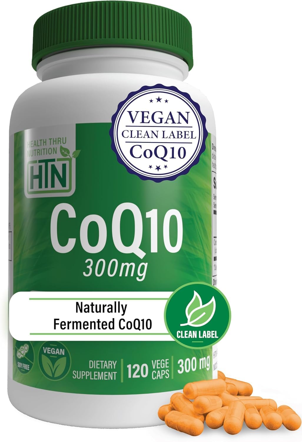 コエンザイム q 10 300mg サプリ 120粒（約60日分） 高含有のユビキノン（CoQ10）配合 非遺伝子組換え 大豆不使用 ヴィーガン対応 グルテンフリー Health Thru Nutrition（ヘルススルーニュートリション）