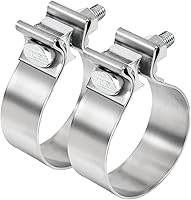 TIROL 3 Inch Stainless Steel Narrow Band Exhaust Clamps (2-Pack) - Rustproof Muffler Clamps for 3" OD Pipes & Systems