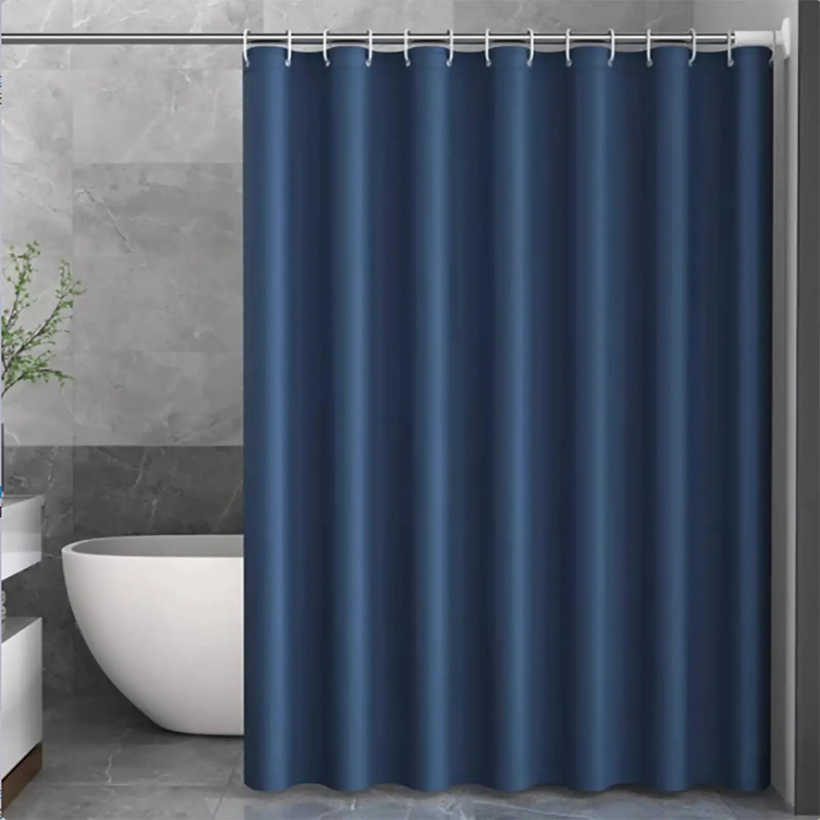 Rideau de douche en polyester imperméable Motif bleu saphir 80 x 160 cm