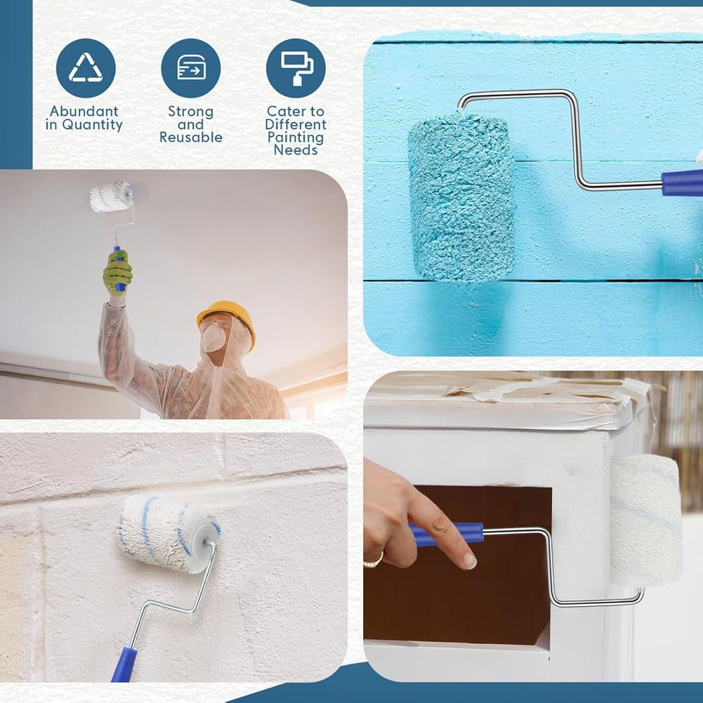 para Rodillo de Pintura de 12 Piezas para del Hogar, Techos, Áreas Pequeñas, Bordes y Esquinas, Azul