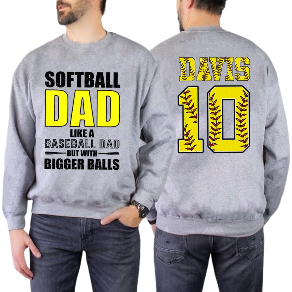 Godashop Personalized Softball Mom Shirt, Custom Name on Sleeve, Gift for Mother's Day