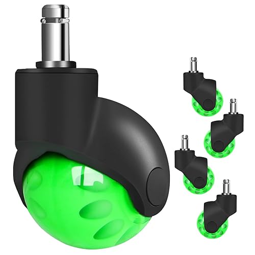 Miniatura 8 de Hirate - Ruedas de bola de 2 pulgadas, ruedas universales de rotación de 360 grados con cubierta de nailon para sillas de muebles de oficina, ruedas