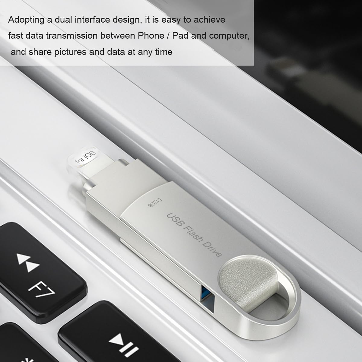 512GB Flash Drive Phone Photo Stick Thumb Drive Compatible i Phone Android USB C and PC Silver