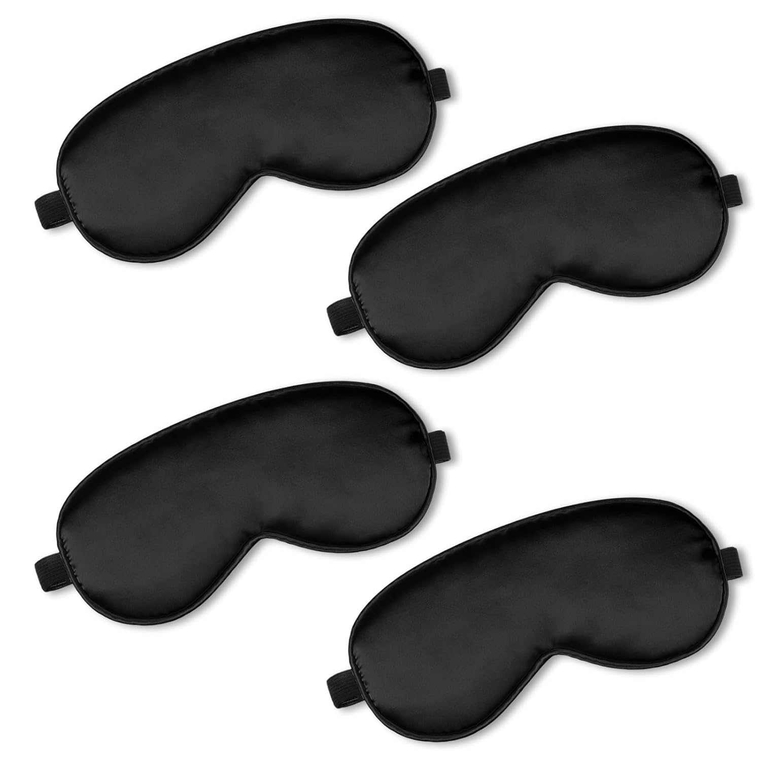 Shuddh Kaaya Classic Black Sleep Eye Mask (Pack of 4) - 100% Light Blackout Blindfold Set - Soft Breathable Travel Eye Covers for Men & Women with Comfortable Elastic Strap-image-48
