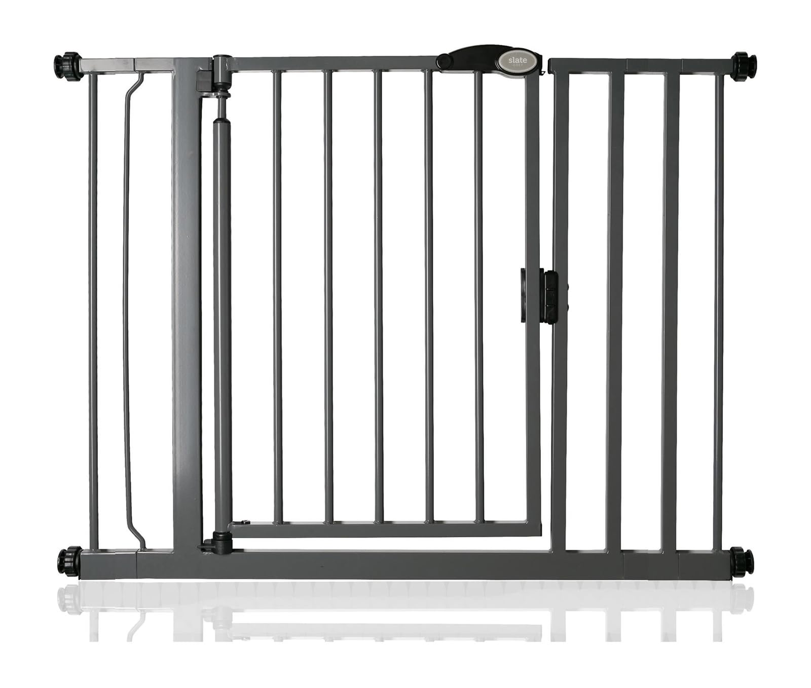 Safetots Puerta de Seguridad Autoajustable con Cierre Automático, Estrecha, 68,5cm - 75cm, Negra Mate, Puerta de bebé con cierre automático, Barrera de seguridad para niños pequeños — view 21