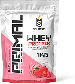 Whey Protein Primal 1Kg - Importado - Soldiers Nutrition Sabor:Morango