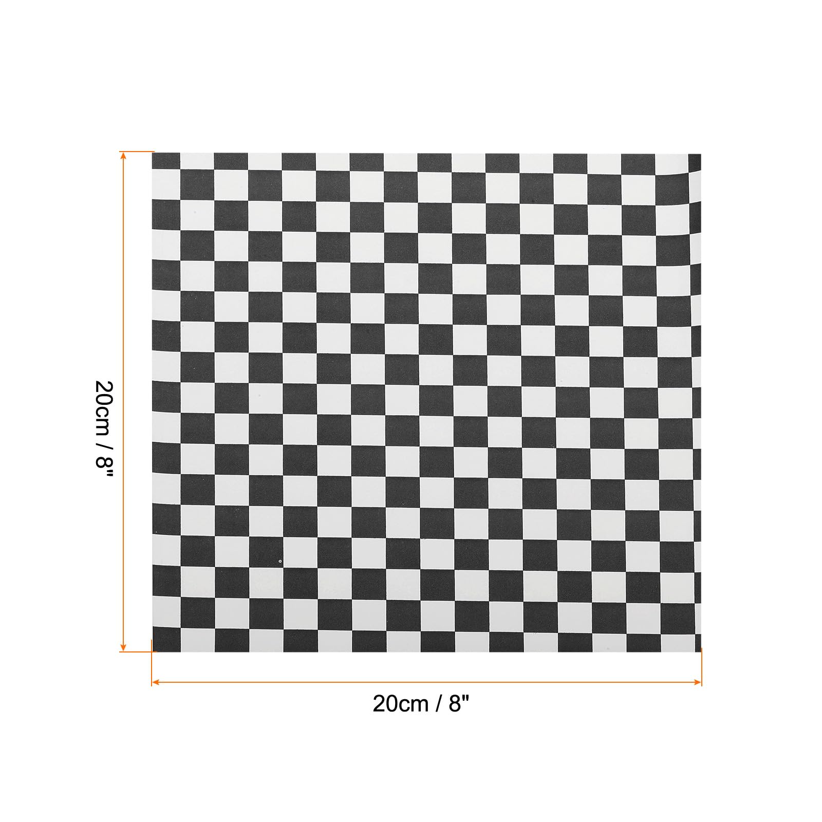 QUARKZMAN 300 Fogli Di Carta Oleata A Quadretti 8" X 8" Carta Assorbente Per Alimenti Per Sandwich Carta Da Forno Per Cestini Da Picnic Hamburger, Nero