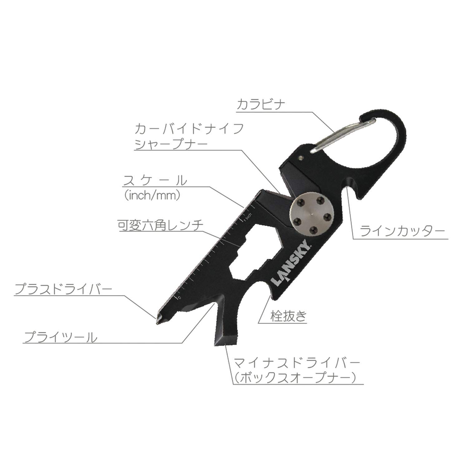 Lansky Afilador unisex para adultos, 8 en 1, negro, 9 cm