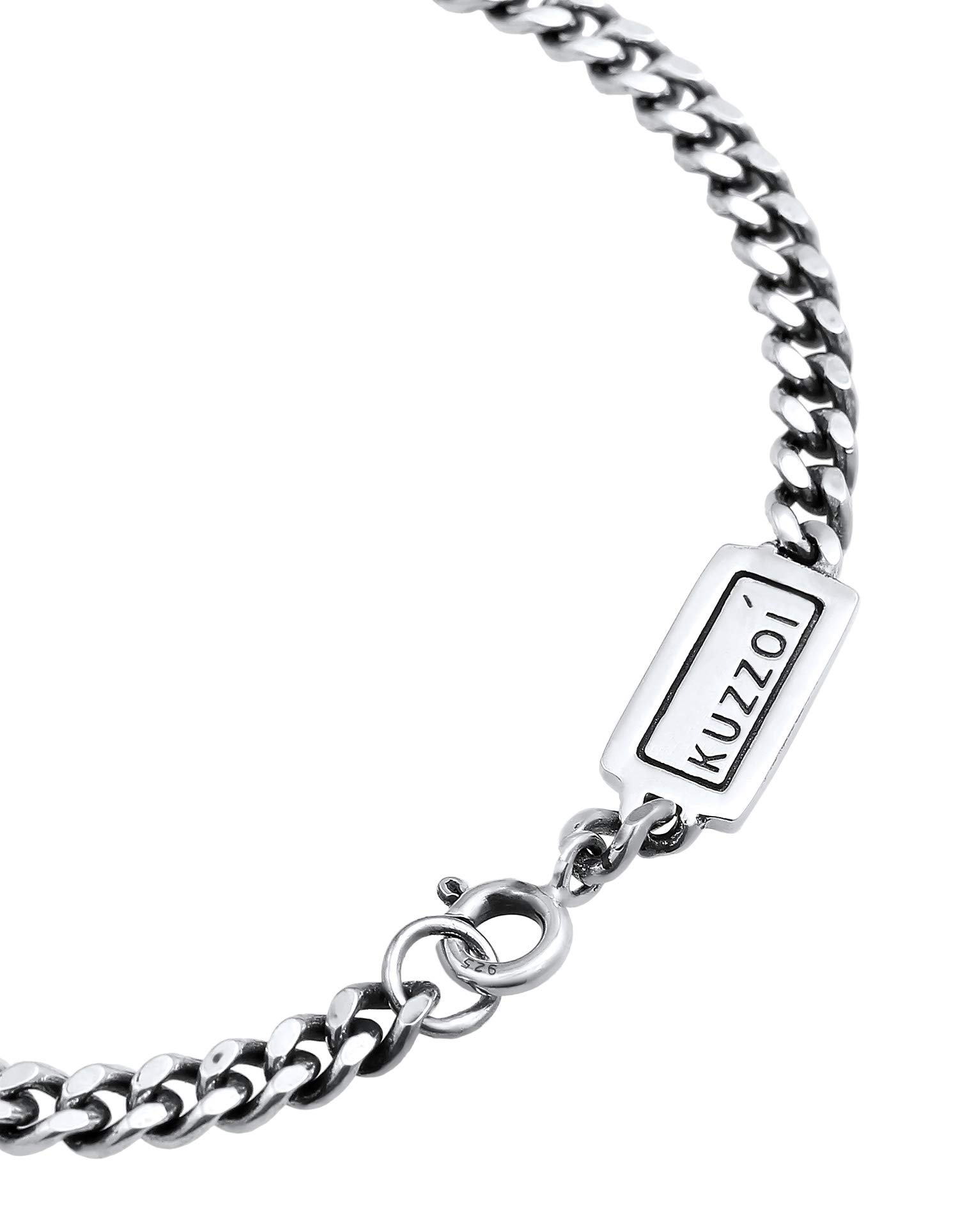 Kuzzoi Buddha Panzerarmband Herren 4 mm Massives Silber-Armband