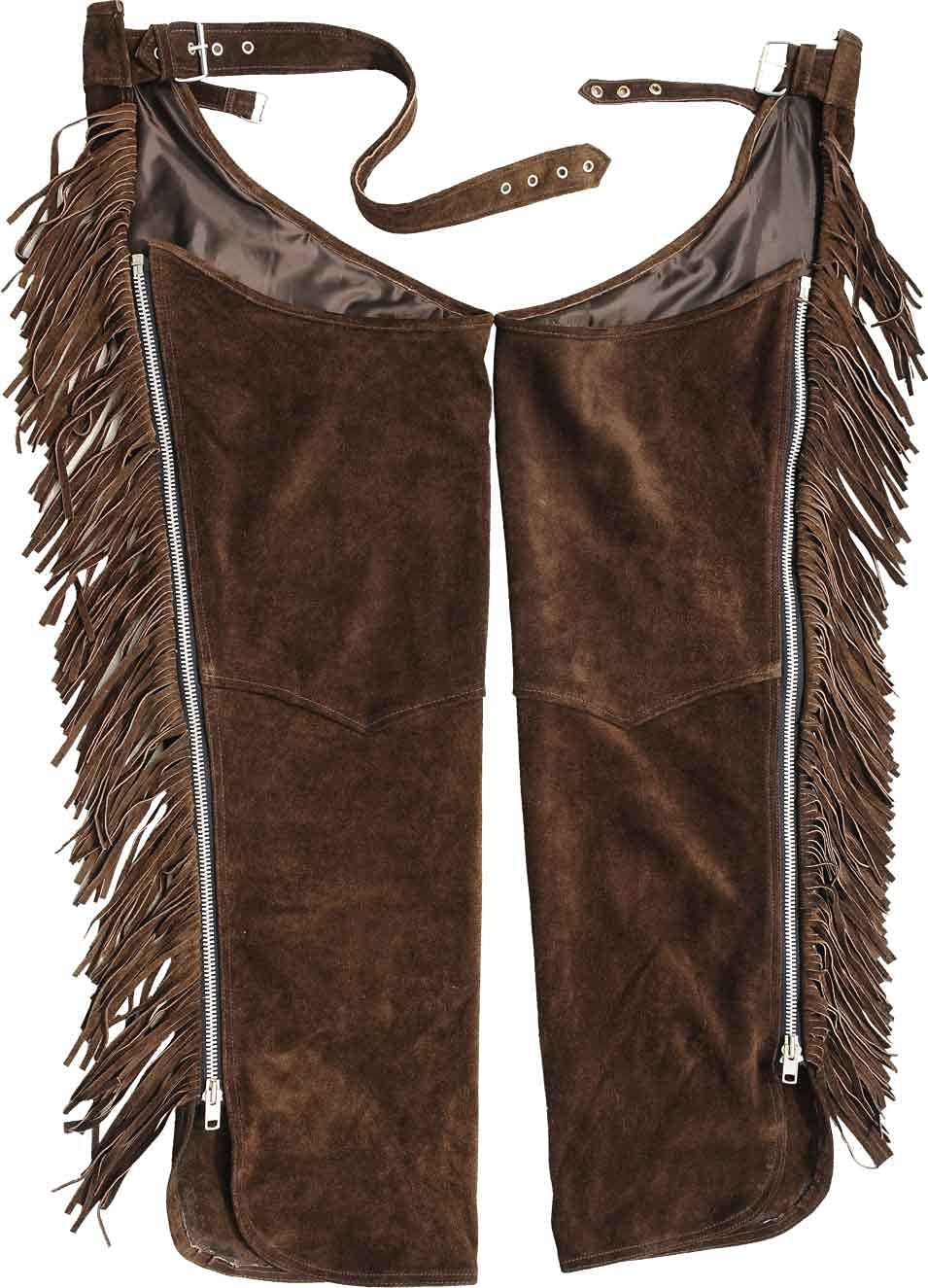 Chaps Leder Herren Lederchaps Fransenhose Lederhose Lederjeans Chaps Fuente Fransenhose Damen Herren Cowboy Indianer Western REIT Braun