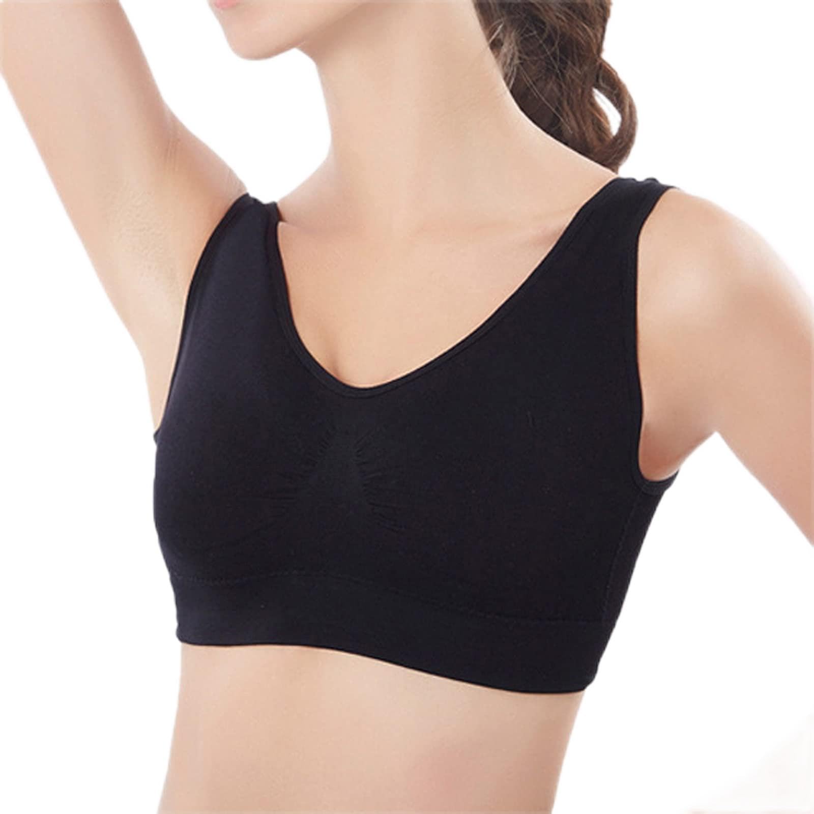 Womens Seamless Back Smoothing T-Shirt Bra Wireless Push-Up Crop Top Bras Casual Comfortable Sports Bralette Shirts