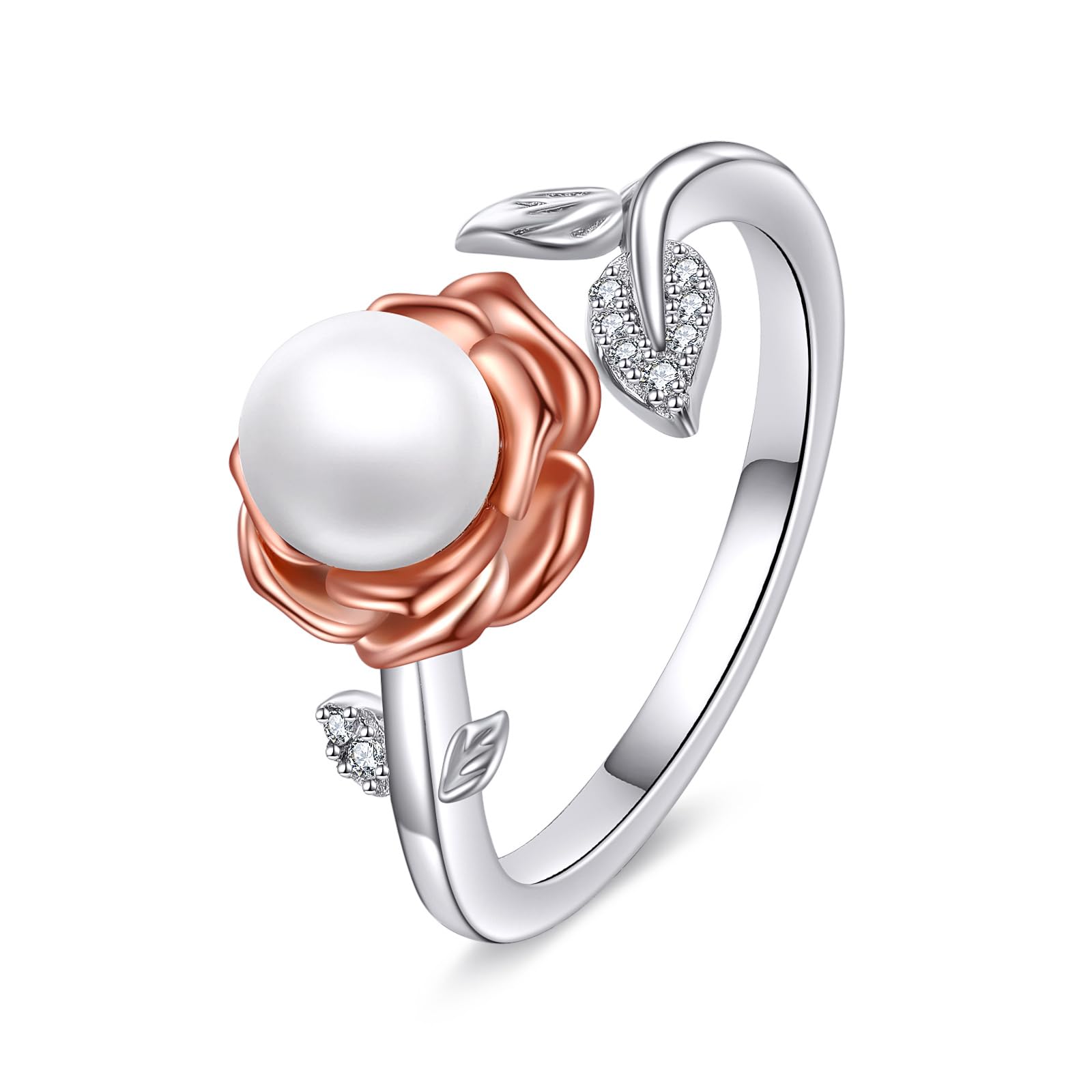 S925 Sterling Silber Einstellbar Ring Chakra Kreuz/Pfeil/Rose Blume/Mondstein Blatt Ring Schmuck Geschenk für Damen Mädchen