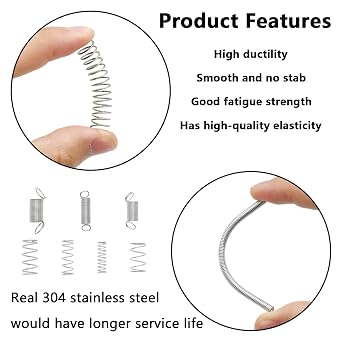 BDS-HOME 200Pcs Spring Assortment Kit, 20 Different Size Zinc Plated Extension and Compression Springs for Shops and Home Repairs Replacement Kit