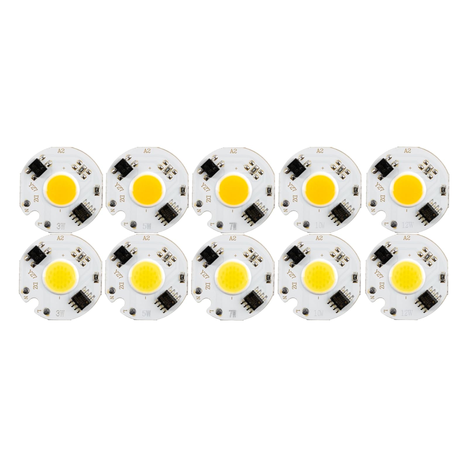 10Pcs LED COB LED Chips AC 220V Matrix Beads Smart IC No Need Driver For DIY Downlight Spotlight Floodlight Lamp,Y27 White,10W