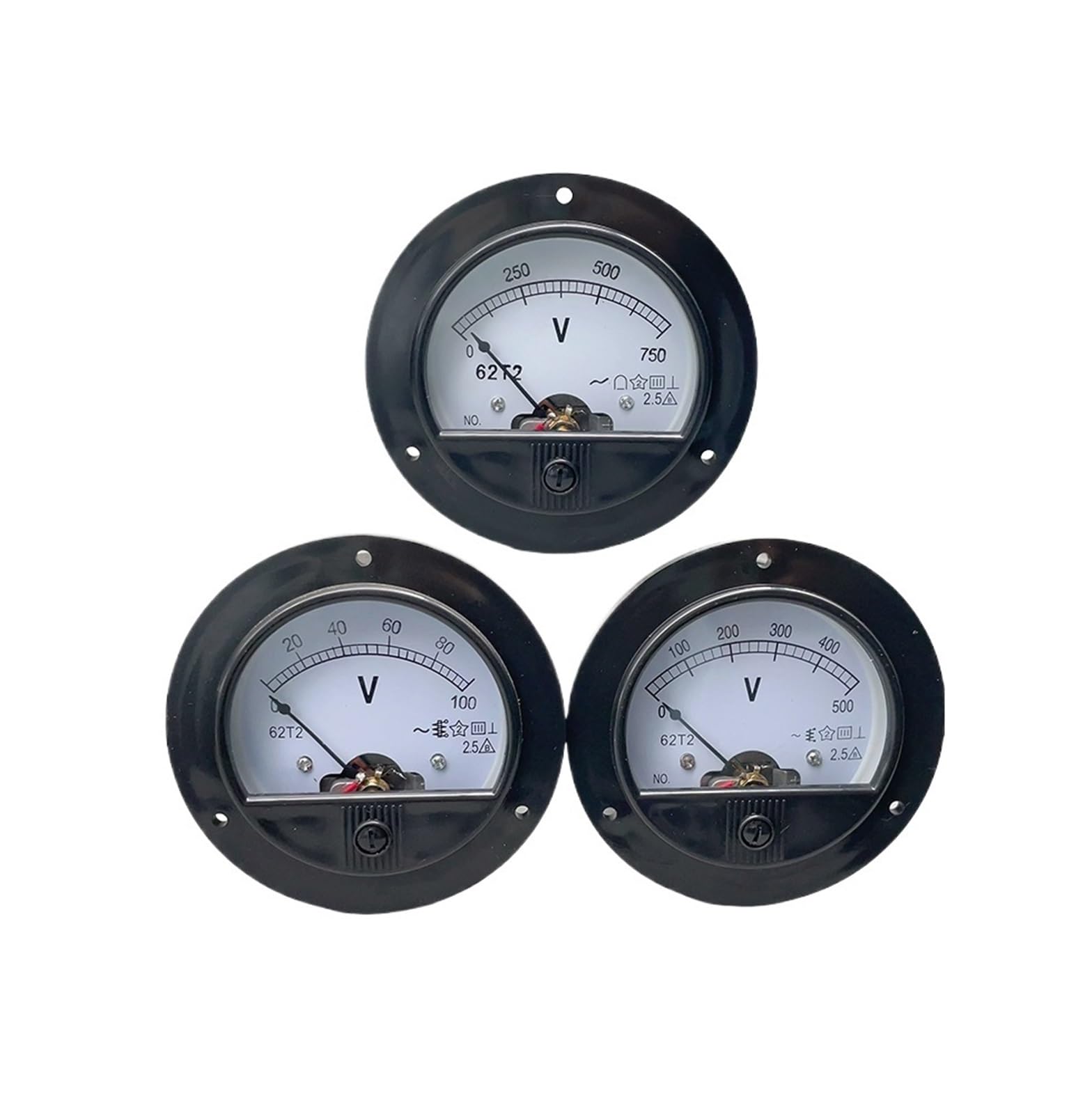 AC 62T2/65C5 3V 5V 10V 15V 20V 30V 50V Classe 2.5 Voltmetro analogico Misuratore di tensione Misuratore di tensione(750V)
