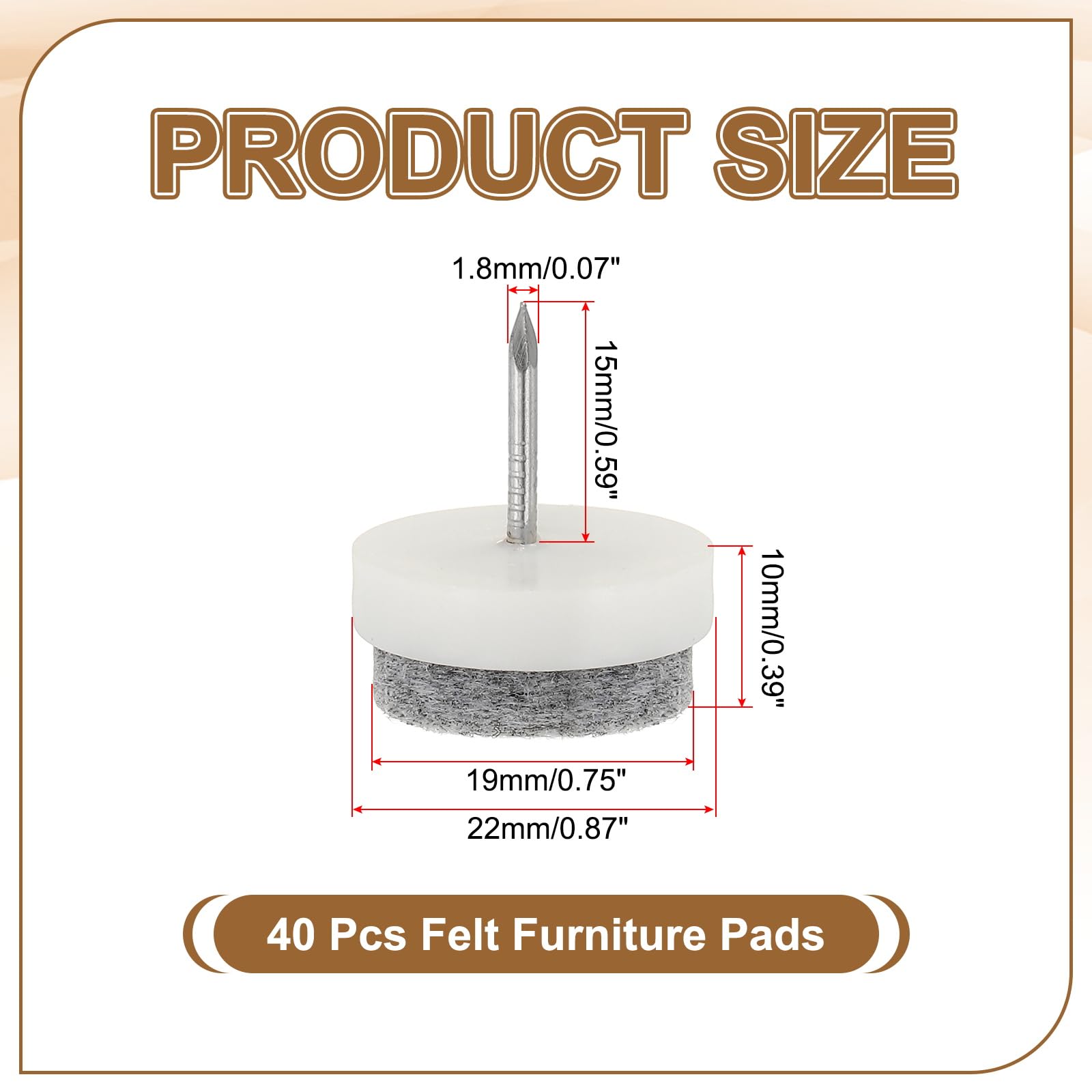 PATIKIL 22 mm Nail-on Felt Pads - Image 2
