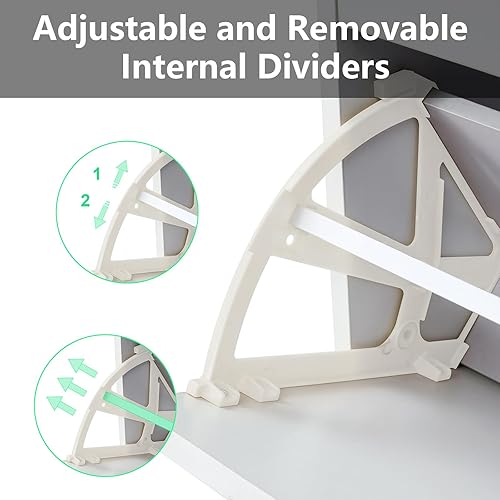 Miniatura 3 de ODUWA Armario de zapatos para entrada, gabinete de almacenamiento estrecho de madera moderno para zapatos con 2 cajones abatibles y estante abierto