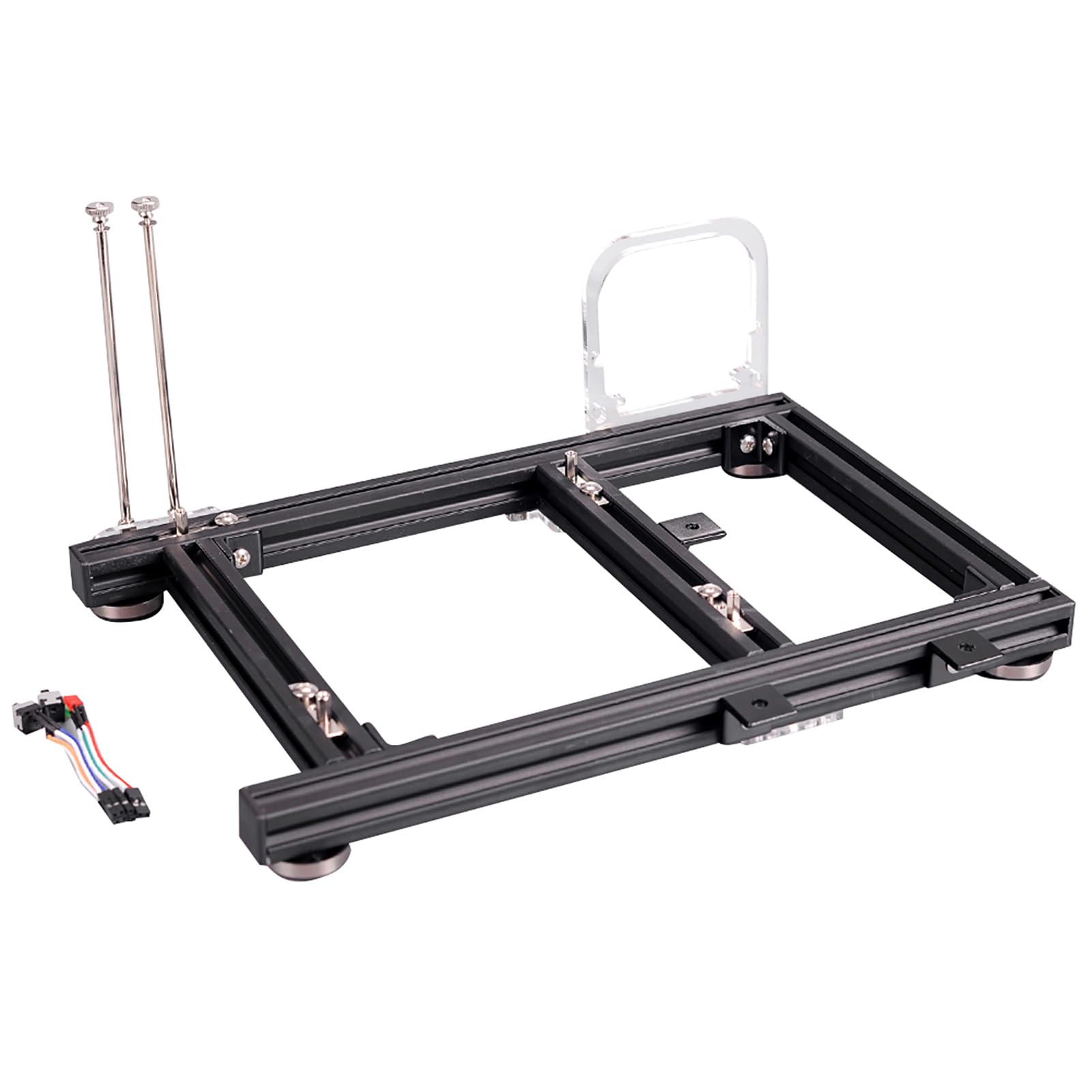 Custodia per Computer in Lega di Alluminio a Telaio Aperto Fai-da-te per ITX, con Supporto per Alimentatore ATX, Accessori in Acrilico, 2 Slot PCI, Interruttore di Avvio e Riavvio