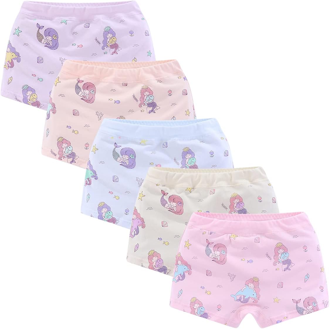 Toddler Little Girls Kids Briefs Panties Soft Cotton Boyshort Underwear Pack Big Girl Daily Cute Pattern