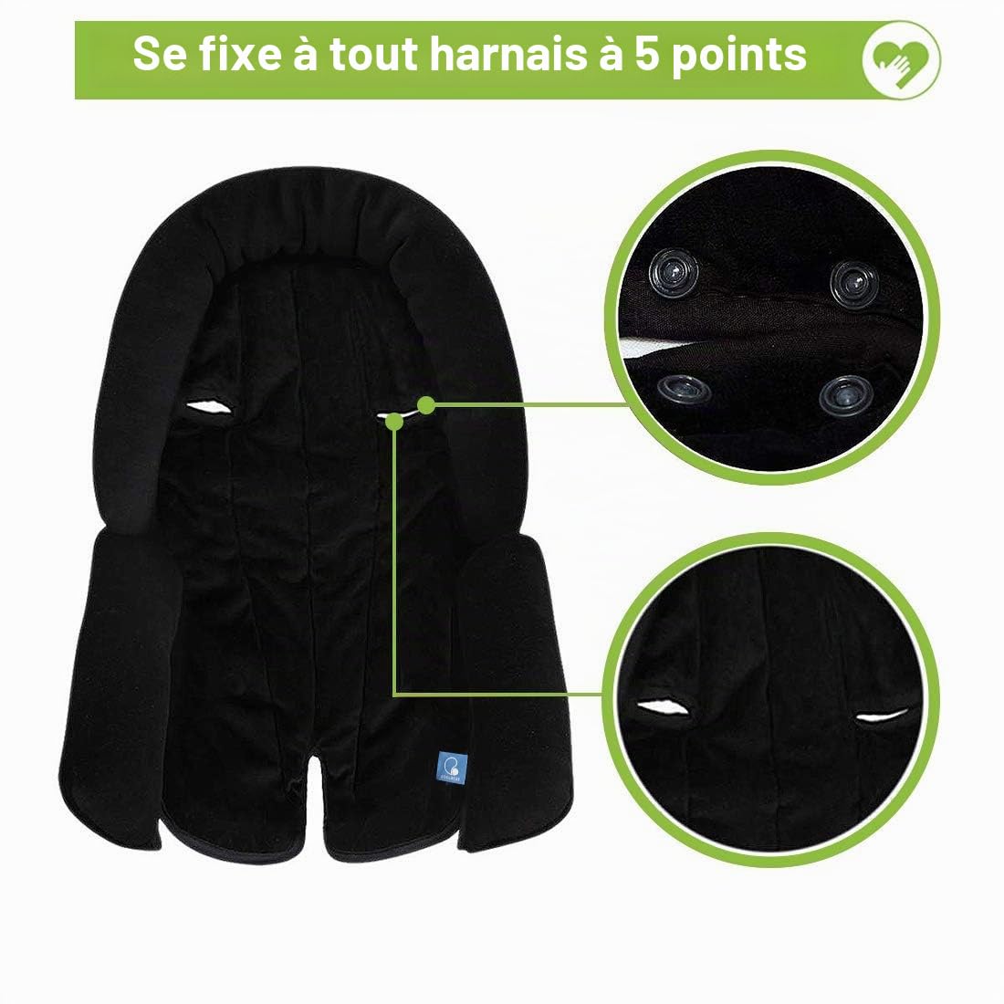 Upgrade Réducteur de siège 3 en 1 pour toutes les poussettes, siège bébé et support corporel pour nouveau-nés, nourrissons, coussin d'assise extra doux, idéal pour toutes les saisons, 53 x 33 cm