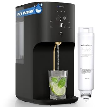Countertop Reverse Osmosis Water Filter System, 5-Stage 0.0001m Filtration, 31 Pure-to-Drain Ratio, TDS Reduction & Real-Time TDS Display, 24H UV-C Light, Installation-Free Water Purifier