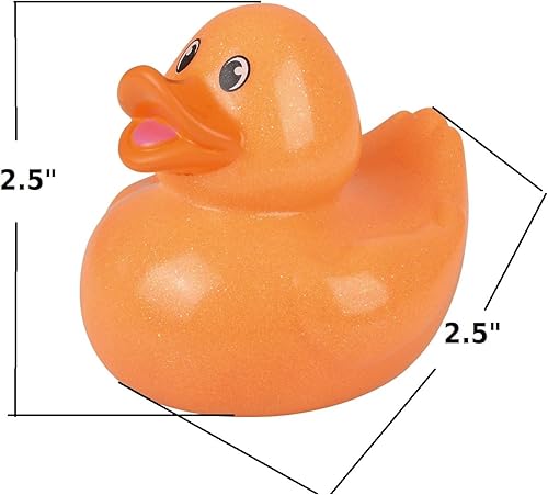 Miniatura 3 de Coloridos patos de goma con purpurina (2.5 pulgadas) Patos de pato de neón surtidos (25)