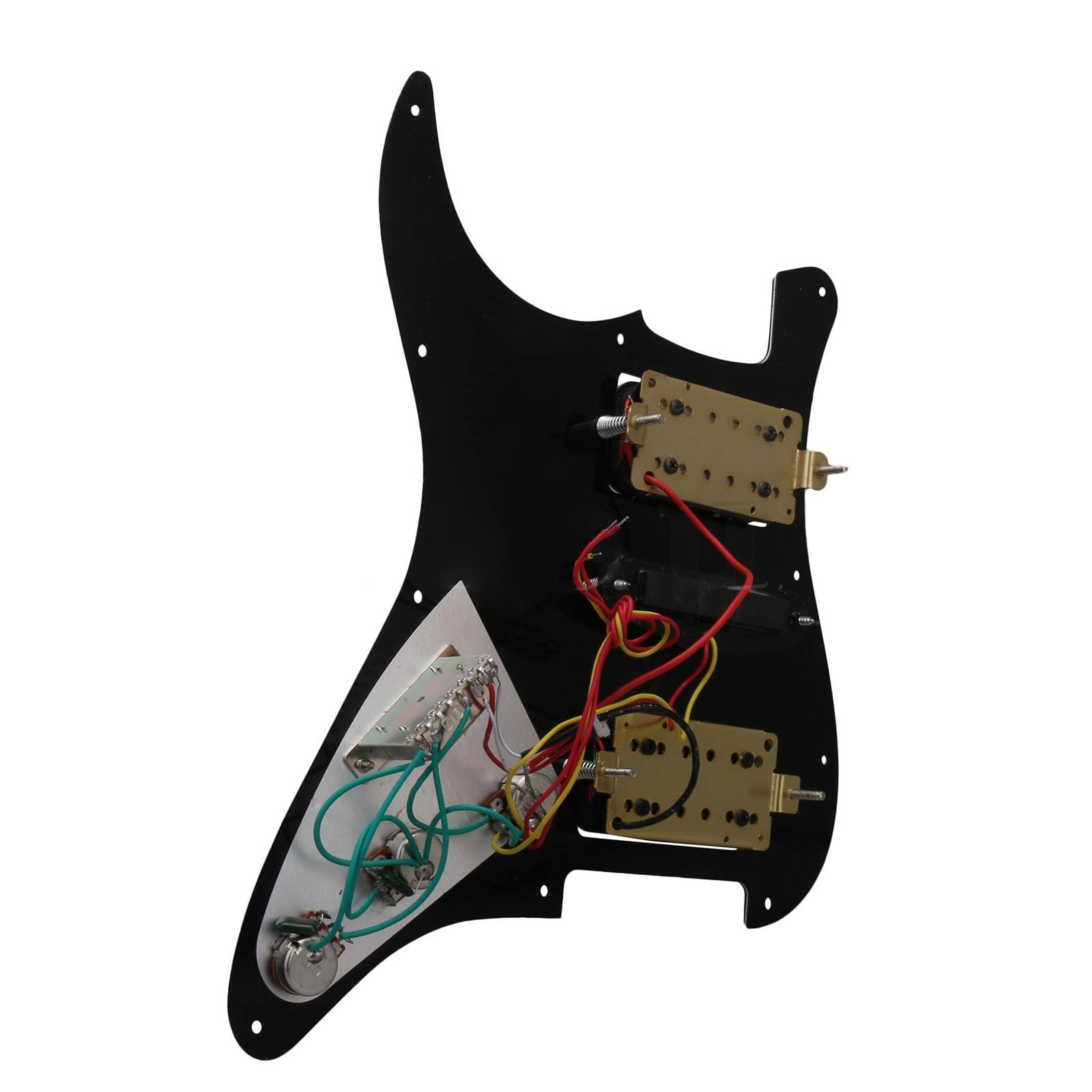11-otworowa Maskownica Do Gitary Elektrycznej Z Okablowaniem Czarnym, Z 2 Humbuckerami I Jednym Zestawem Przetworników Z Pojedynczą Cewką Wstępnie Okablowana Pickguard