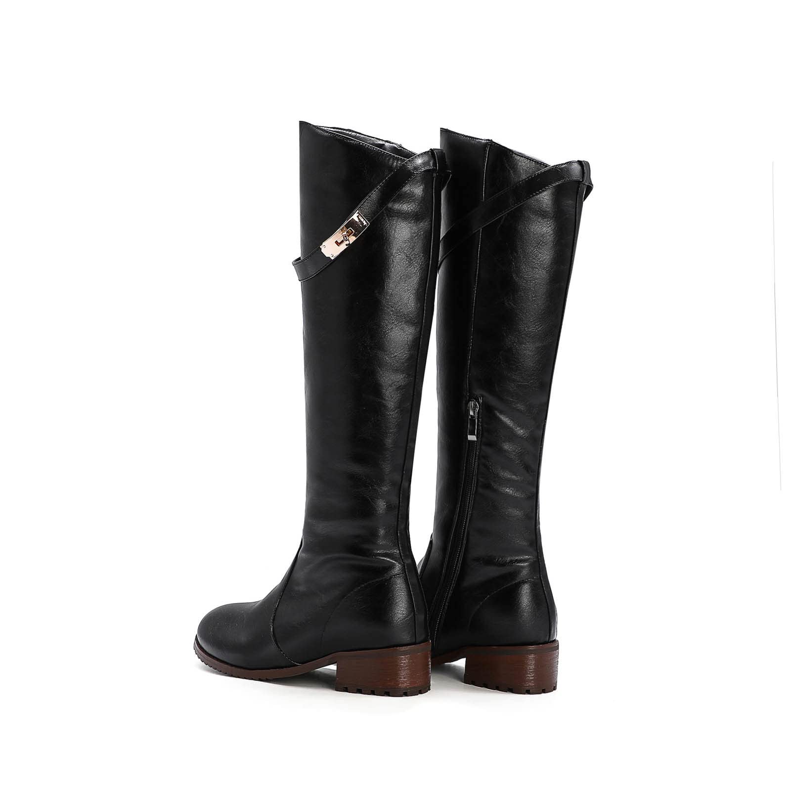 2023 Bottes à hauteur du genou pour femmes Bottes de cow-boy occidentales imperméables et confortables, à enfiler en dehors des chaussures d'hiver pour femmes