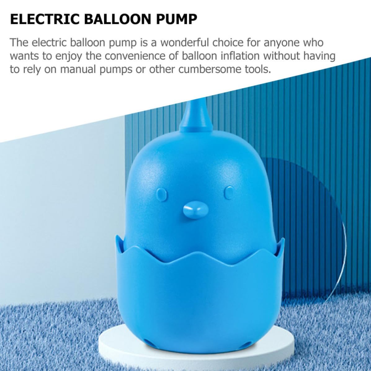SHINEOFI Inflador de Globos Eléctrico y Capacidad de 2085 L/para Inflar Globos Rápidamente Azul con Diseño Ergonómico en Fiestas y Celebraciones