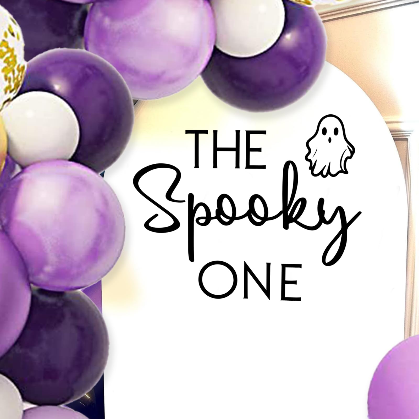 The Spooky One Decal Sign - Spooky 1st Birthday Party Sign, Halloween Ghost Birthday Party Decorations, Vinyl Decal for Halloween Spooky First Birthday Party Decorations