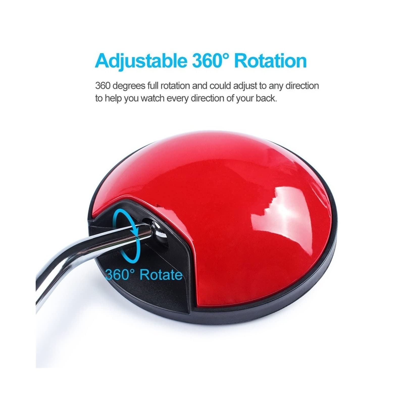 Rückspiegel, Verstellbarer Rückspiegel für Roller, EIN Paar Fahrradreflektoren, Rückspiegel für Elektrofahrräder, um 360 Grad drehbar, Konvexe Fahrradspiegel, Rückspiegel