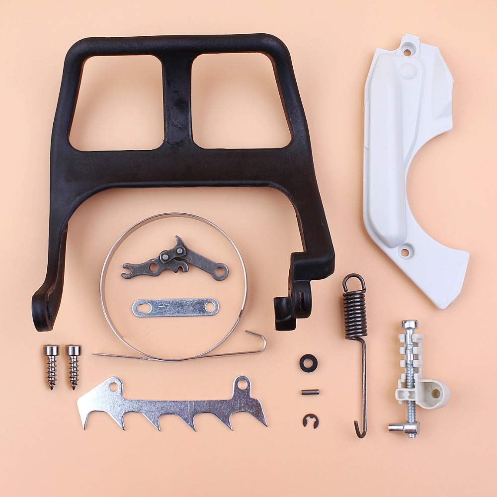 Kit de reparación del ajustador del tensor de la guía de la manija de la cubierta del freno compatible con las piezas de repuesto de la motosierra STIHL 017018 MS170 MS180