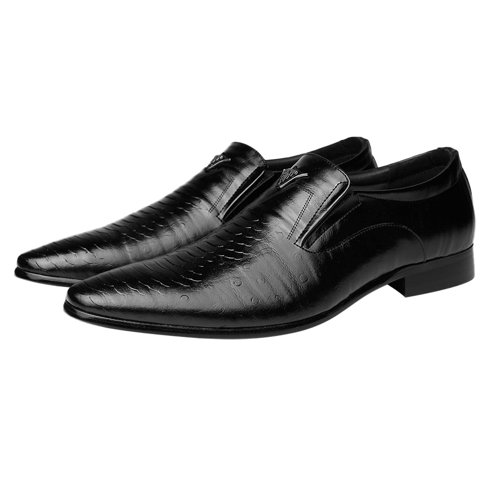 Herrenschuhe, Slipper, formelle Business-Schuhe, spitzer Zehenbereich, Derbys, Oxford-Schuh, niedriger Absatz, Abschlussball, Hochzeitsschuh, weich und bequem, Kunstleder, Loafers, Retro, Mode