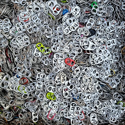 5,000 Aluminum Pop Soda Beer Pull Tabs, Bulk Pack - Great for Crafts & Charity Drives by Pinehurst Crafts, Silver (with 10% colored)