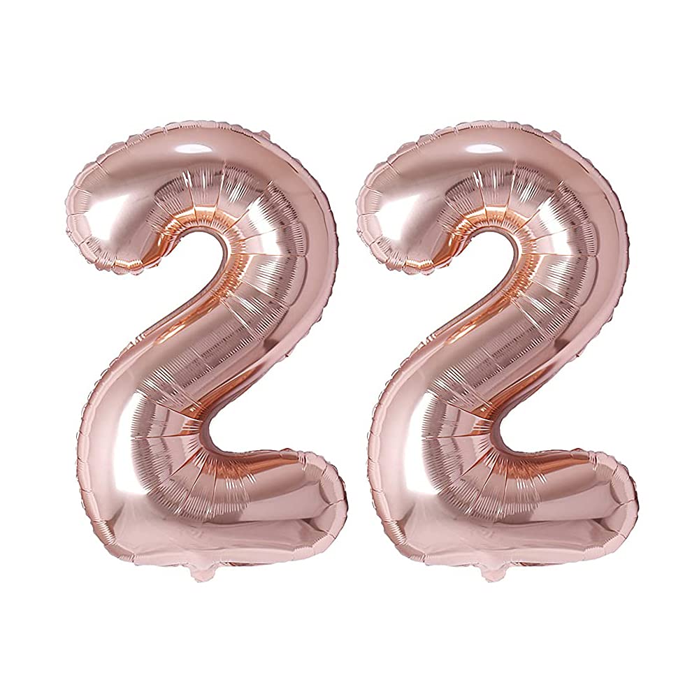 32 Inch Balloon · 22 Number Rose Gold