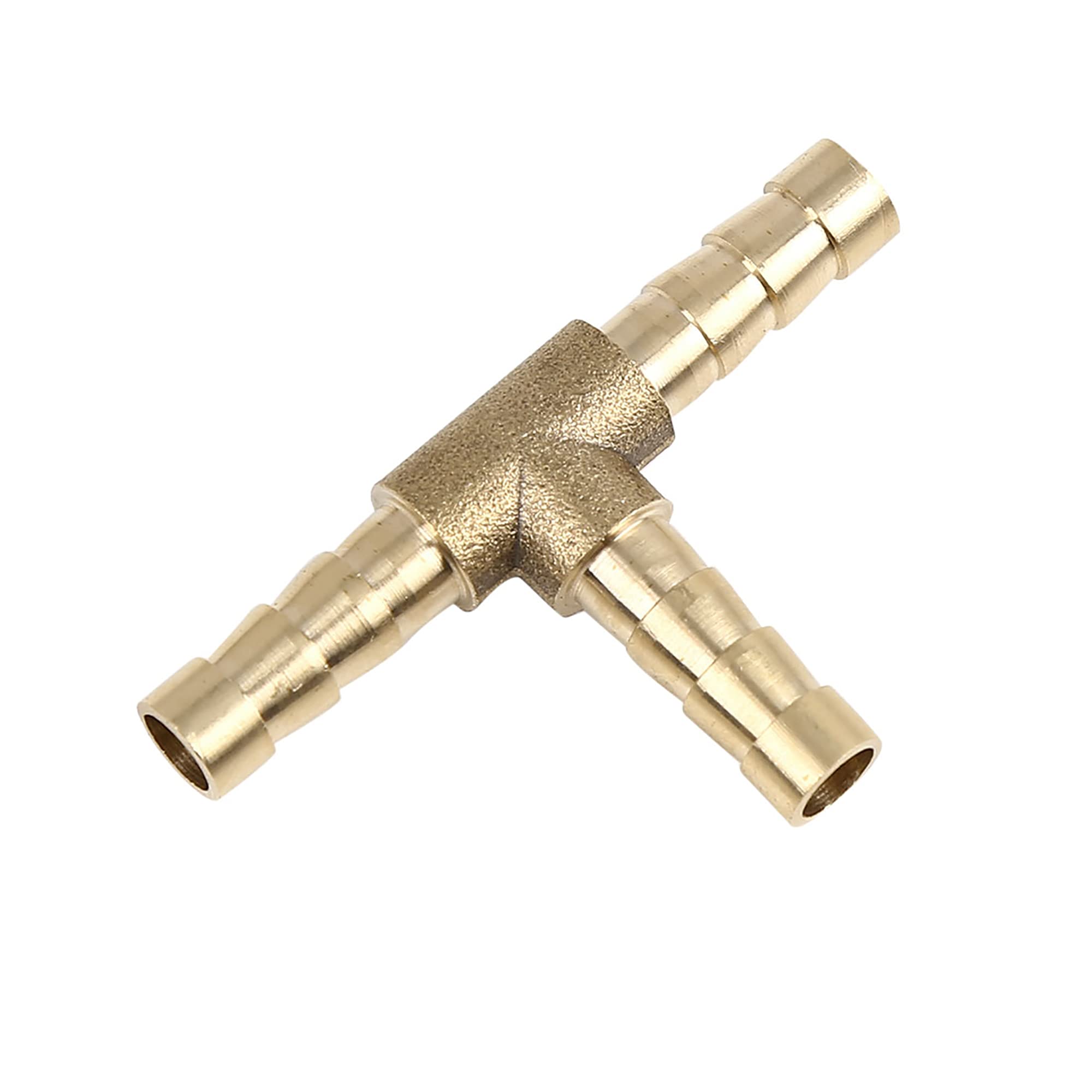 sourcing map 3-weg T-connector brandstof luchtwater gasolie 4 mm slangtuit messing 6mm Gold Tone