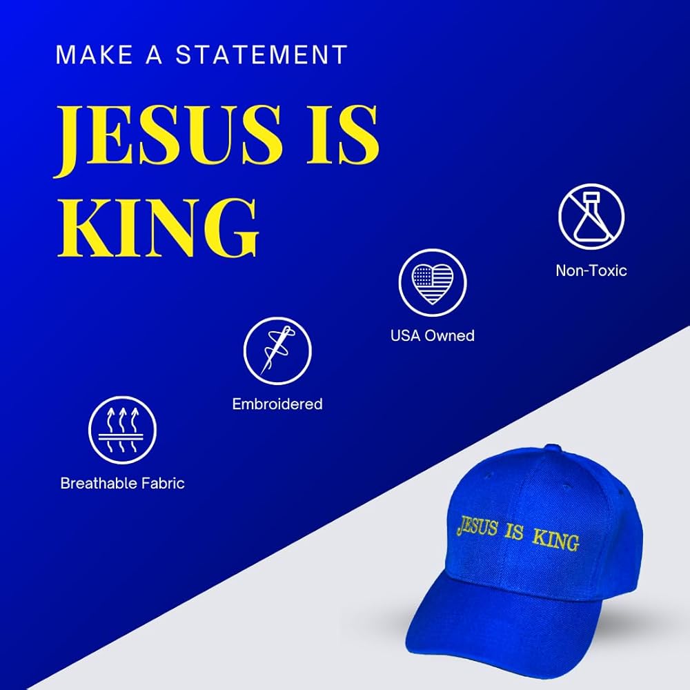 Kanye west Jesus is king キャップ Jesus is King - Kanye West (Yellow on Blue)