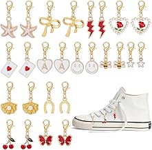 UNICRAFTALE about 26Pcs 13 Styles Metal Boot Charms Butterfly Haert Shoe Charms with Rings Alloy Shoelace Charm Shoe Decoration Pendant for Women Sneaker Boots Sandal Casual Shoes Decor