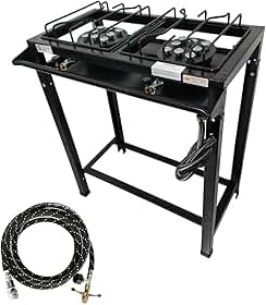 Fogão Industrial de Alta Pressão, 2 Bocas com Queimadores Potentes, Pés de Borracha, Mangueira e Registro Cheff Jr/Snr (Senior)